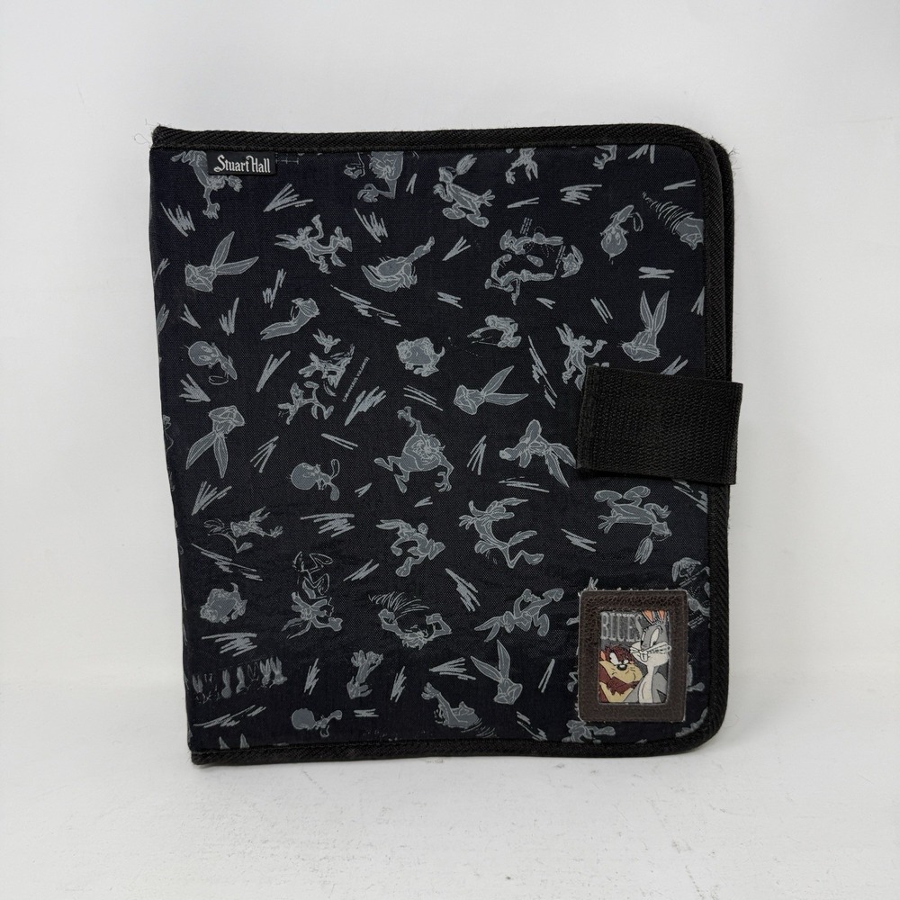Vintage 1997 Stuart Hall Looney Tunes Blues School Strap Binder, Black